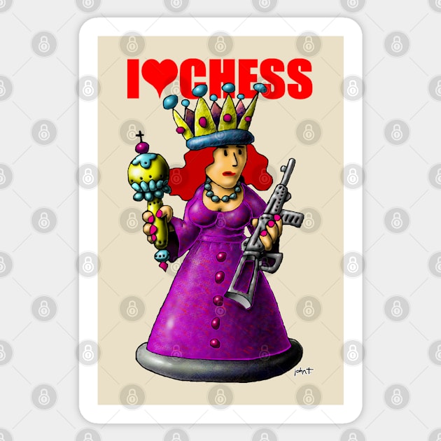 Chess - The Queen Sticker by JohnT